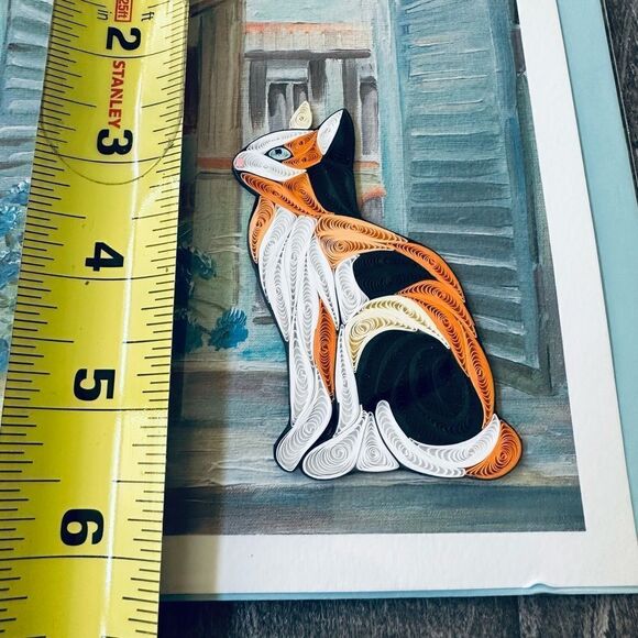 Calico Cat Quill Art Greeting Quilling Card - Picture 2 of 3
